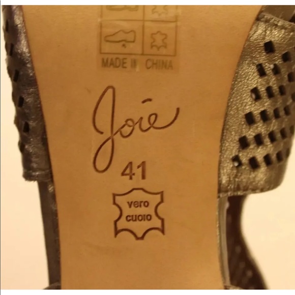 NWOT JOIE Women Gladiator Sexy Leather Shoes Metallic Bronze Sz 9.5 Stiletto - Picture 4 of 12